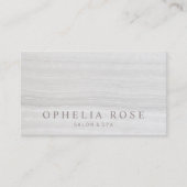 Eenvoudige Elegante Witte Marmeren Salon en Spa Visitekaartje (Voorkant)