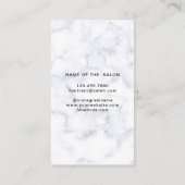 Eenvoudige elegante witte marmeren schoonheidssalo afsprakenkaartje (Achterkant)