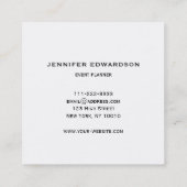 Eenvoudige elegante witte minimalistische professi vierkante visitekaartje (Achterkant)