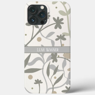Eenvoudige Elegante Witte Moderne Douane Bloemen Case-Mate iPhone Case