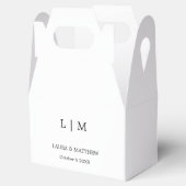 Eenvoudige Elegante Witte Monogram Bruiloft Bedankdoosjes (Geopend)