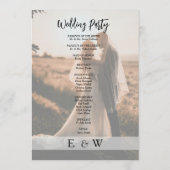 Eenvoudige Elegante Witte Overlay Paar Foto Huweli Programmakaart (Achterkant)