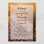 Eenvoudige Elegante Witte Overlay Paar Foto Huweli Programmakaart (Voorkant)