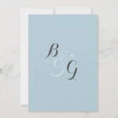 Eenvoudige elegante witte pastel blauwe moderne br kaart (Achterkant)