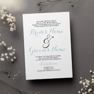 Eenvoudige elegante witte pastel blauwe moderne br kaart