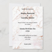 EENVOUDIGE ELEGANTE WITTE ROSE GOUDE MARBLE WEDING KAART (Voorkant)