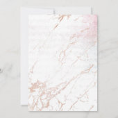 EENVOUDIGE ELEGANTE WITTE ROSE GOUDE MARBLE WEDING KAART (Achterkant)