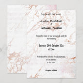 EENVOUDIGE ELEGANTE WITTE ROSE GOUDE MARBLE WEDING KAART (Voorkant / Achterkant)