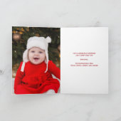 Eenvoudige elegante witte script kerst foto gevouw feestdagen kaart (Binnen)