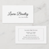 Eenvoudige elegante witte standaard, 3,5-inch x 2, visitekaartje (Voorkant / Achterkant)