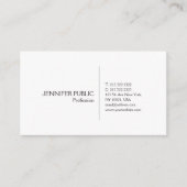 Eenvoudige elegante witte vlakte moderne professio visitekaartje (Voorkant)