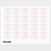 Eenvoudige elegante zachte pastel roze boog gelukk vierkante sticker (Vel)