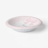 Eenvoudige Elegante Zachte Pastel Roze Bow Meisje  Papieren Kommen (Gebogen)