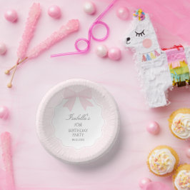 Eenvoudige Elegante Zachte Pastel Roze Bow Meisje  Papieren Kommen