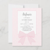 Eenvoudige Elegante Zachte Pastelroze Boog 1e Verj Kaart (Voorkant)