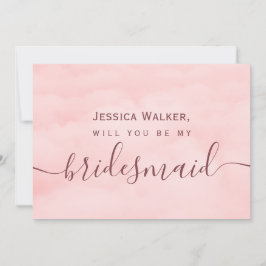 Eenvoudige Elegante Zachte Wolk mijn bruidsmeisje Kaart