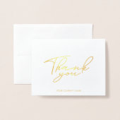 Eenvoudige elegante zakelijke dank voor de Gold Fo Folie Kaarten (Voorkant met envelop)