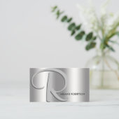 Eenvoudige elegante zilver op het Zilver Manuscrip Visitekaartje (Staand voorkant)