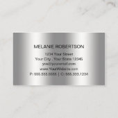 Eenvoudige elegante zilver op het Zilver Manuscrip Visitekaartje (Achterkant)