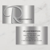 Eenvoudige elegante zilver op het Zilver Manuscrip Visitekaartje (Voorkant / Achterkant)