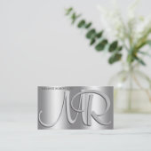 Eenvoudige elegante zilver op het Zilver Manuscrip Visitekaartje (Staand voorkant)