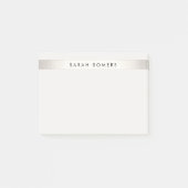 Eenvoudige Elegante Zilveren Streep Gepersonalisee Post-it® Notes (Voorkant)