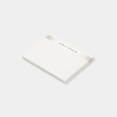 Eenvoudige Elegante Zilveren Streep Gepersonalisee Post-it® Notes (Schuin)