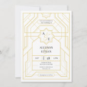 Eenvoudige Elegante Zwart Goud Art Deco QR Code Fo Kaart (Voorkant)