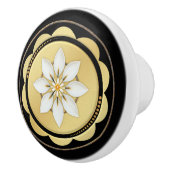 Eenvoudige Elegante Zwart Gouden Bloem Keramische Knop (Rechts)