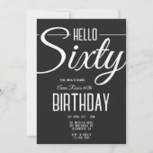 Eenvoudige Elegante Zwart-Wit 60ste Verjaardag Kaart (Voorkant)