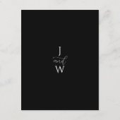 Eenvoudige Elegante zwart-wit bruiloft details Informatiekaartje (Achterkant)