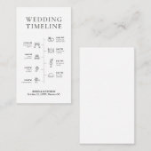 Eenvoudige Elegante zwart-wit bruiloft tijdlijn Informatiekaartje (Voorkant / Achterkant)