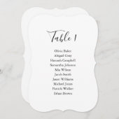 Eenvoudige elegante zwart-wit bruiloft zitgrafiek kaart (Voorkant / Achterkant)