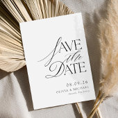 Eenvoudige elegante zwart-wit chique bruiloft save the date