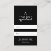 Eenvoudige Elegante Zwart Wit Haar Afspraak Afsprakenkaartje (Voorkant)