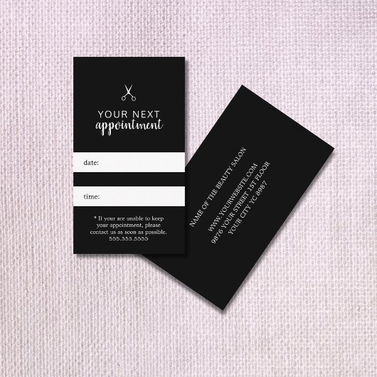 Eenvoudige Elegante Zwart Wit Haar Afspraak Afsprakenkaartje