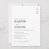 Eenvoudige Elegante zwart-wit minimalistische brui Kaart (Voorkant)