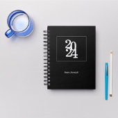 Eenvoudige Elegante zwart-wit minimalistische plan Planner