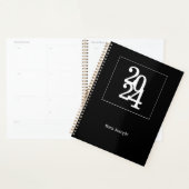 Eenvoudige Elegante Zwart-Wit Minimalistische Plan Planner (Display)
