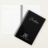 Eenvoudige Elegante Zwart Wit Naam Dagelijkse Plan Planner (Display)