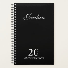 Eenvoudige Elegante Zwart Wit Naam Dagelijkse Plan Planner