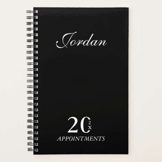 Eenvoudige Elegante Zwart Wit Naam Dagelijkse Plan Planner (Voorkant)