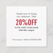 Eenvoudige Elegante Zwart Wit Rood Coupon (Voorkant)