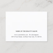 Eenvoudige Elegante Zwart Wit Schoonheid Afsprakenkaartje (Achterkant)