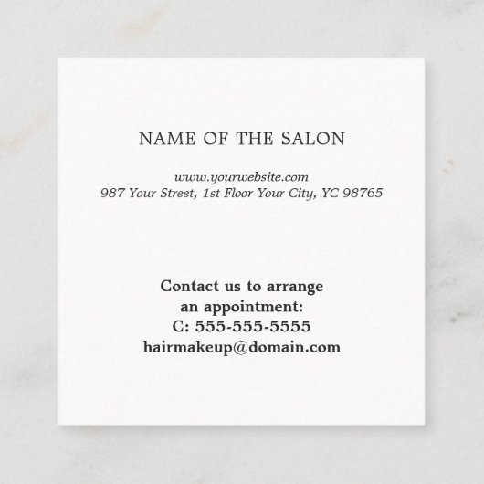 Eenvoudige Elegante Zwart Wit Schoonheid Coupon (Achterkant)