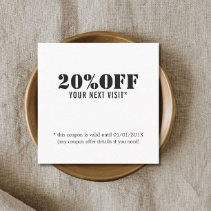 Eenvoudige Elegante Zwart Wit Schoonheid Coupon