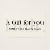 Eenvoudige Elegante Zwart Wit Schoonheid Visitekaartje (Voorkant)