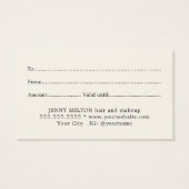 Eenvoudige Elegante Zwart Wit Schoonheid Visitekaartje (Achterkant)