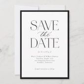 Eenvoudige elegante zwart-wit script foto save the date (Voorkant)