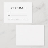 Eenvoudige Elegante zwart-witte afspraakkaart Afsprakenkaartje (Voorkant / Achterkant)